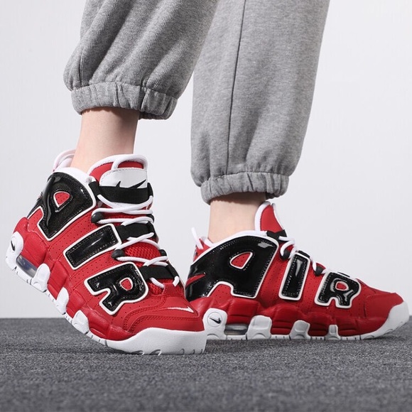 Nike Air More Uptempo Bulls Hoops Pack GS 415082 600 - Picture 2 of 10